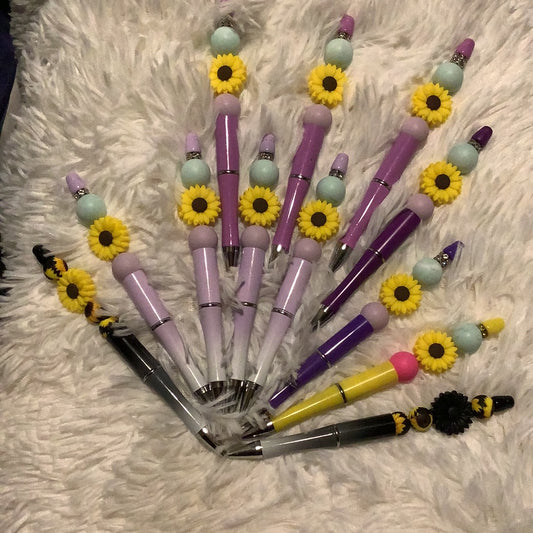 Spring/sunflower Beadable pen