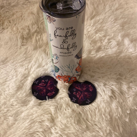 Purple butterfly car coaster