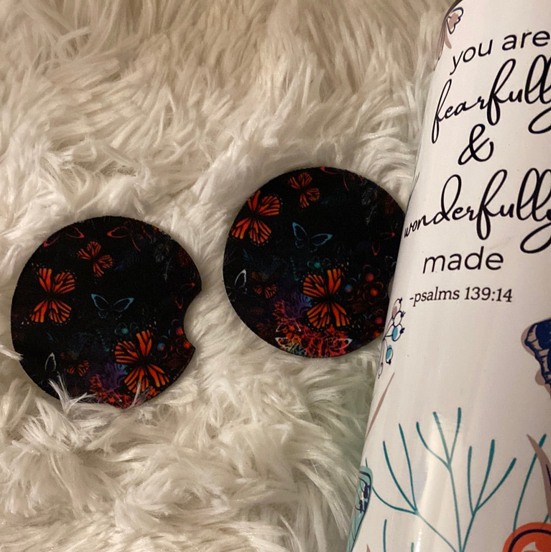 Multi-colored butterfly car coaster