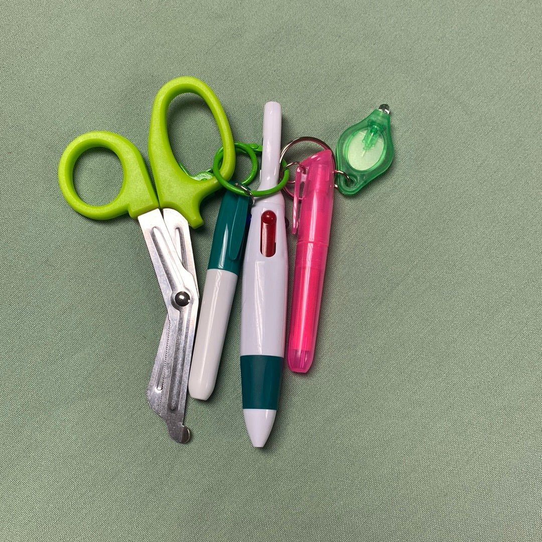 Green and pink nurse essentials